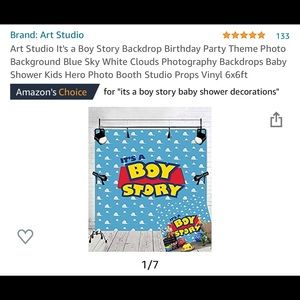 Toy Story themed baby shower items "BOY STORY"
